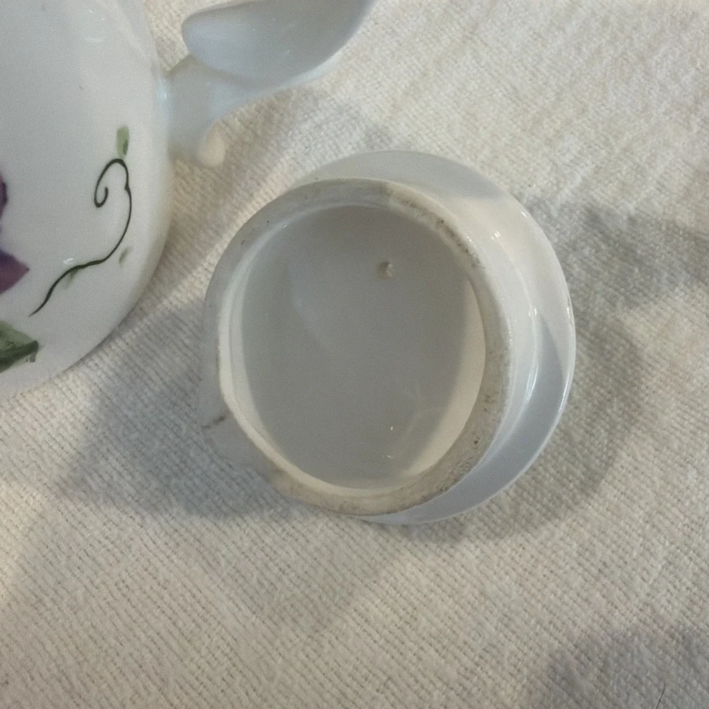 VTG‎ MCM Lefton Sweet Violets Hand Painted Individual 2 Cup Teapot